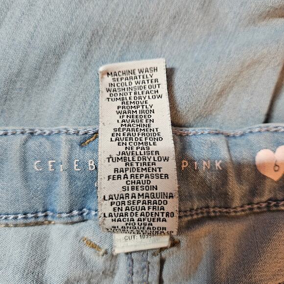 Celebrity Pink Girl's Size 6 Light Wash Skinny Jeans - Picture 4 of 5